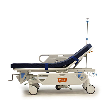 Тележка-каталка для перевозки больных с механической системой регулировки высоты 